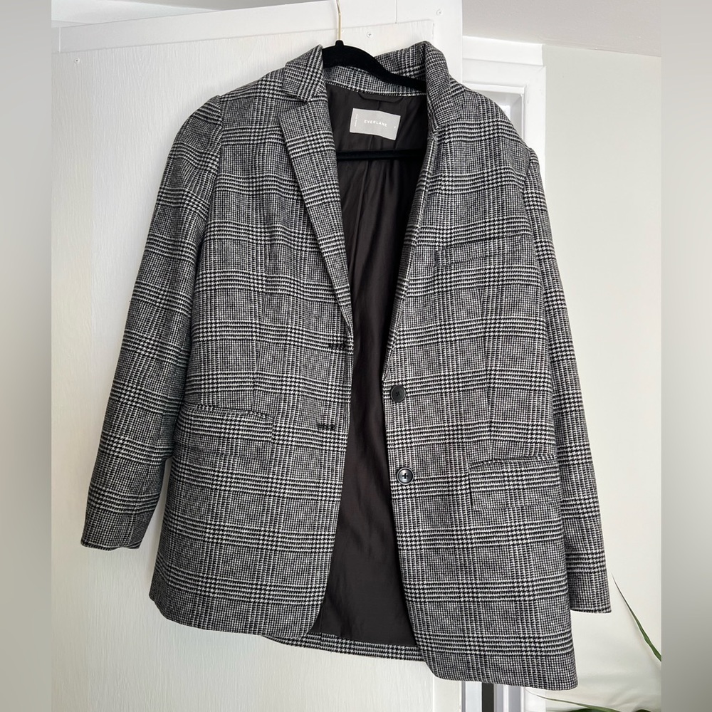 Everlane Wool Plaid Blazer - Size 0